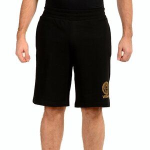 Versace Men's Black & Gold Medusa Logo Sweat Shorts US XL IT 54